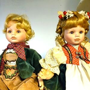 Vintage and Rare Hansel and Gretel Porcelain Dolls